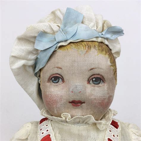 Antique Brückner Doll Mask Faced Cloth Doll Vintage Doll Fabric Doll
