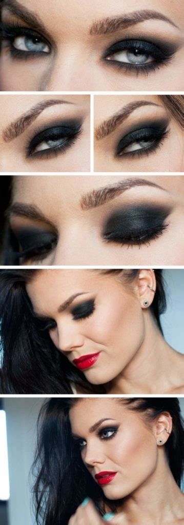 smokey eyes with red lips thats sensous and seductive hike