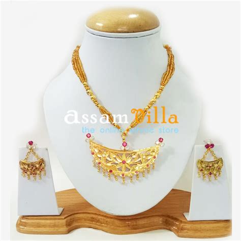 buy assamese traditional junbiri sewali pendant jewellery set assamvilla