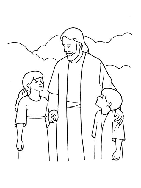 christ lds children clipart jesus drawing life eternal primary coloring