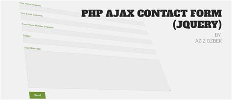 php ajax contact form  phpmailer aziz ozbek