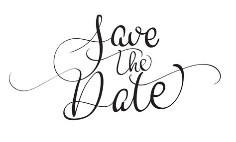 save  date text isolated  white background calligraphy