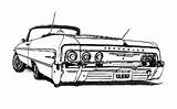 Lowrider Coloring Pages Car Drawings Impala Drawing Cars Low Rider Chicano Chevrolet Stencil 64 Chevy Color Custom Pencil Vintage Books sketch template