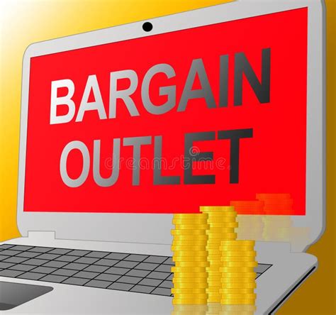 bargain outlet represents market discount  illustration stock illustration illustration