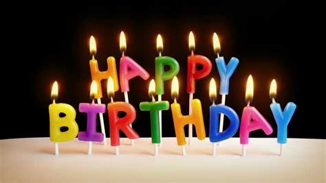 Happy Birthday Letter Candles On Cake Stock Video Footage Dissolve