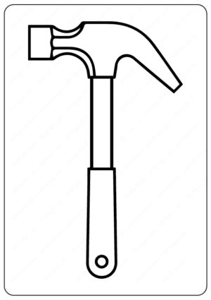 hammer outline coloring page