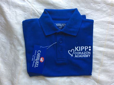 kipp corazon academy youth polo shirt carrusel uniforms  embroidery