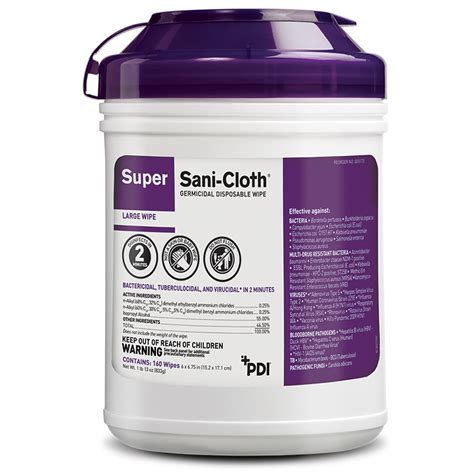 super sani cloth surface disinfectant wipes   canister