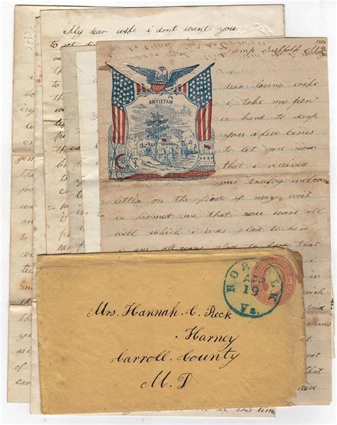 civil war correspondence sent by a member of the 165th regiment