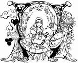 Coloring Pages Wonderland Alice Trippy Burton Tim Adults Getdrawings Getcolorings Colorings Printable sketch template