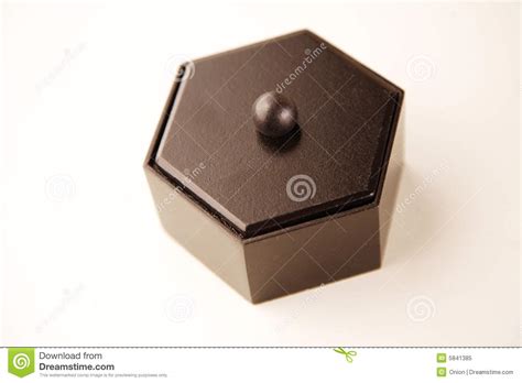wooden hexagon box stock image image  shape present