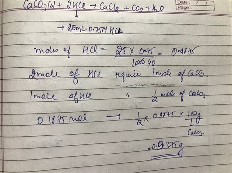 calcium carbonate reacts  aqueous hcl  give cacl