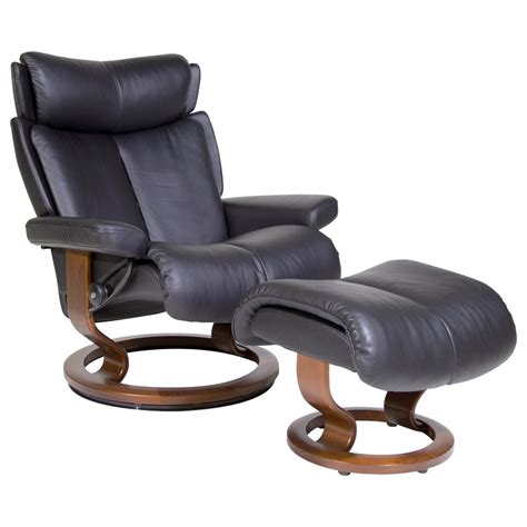 stressless magic large reclining chair ottoman  classic base