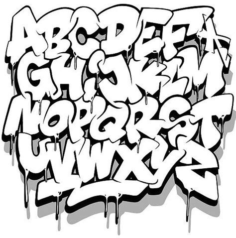 graffiti letters abc alphabet number 3 poster in 2020