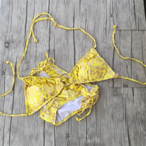 Amazon Com Bikini Golden Circle Triangle Bikini Set Bathing Suit With