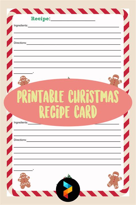 printable christmas recipe card     printablee