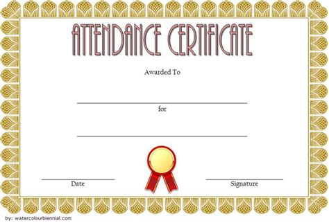perfect attendance certificate template    attendance