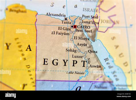 geographische karte von aegypten stockfotografie alamy