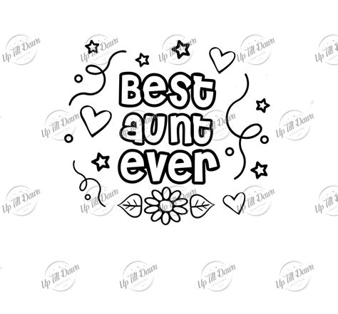 aunt  svg mothers day svg aunt coloring svg etsy