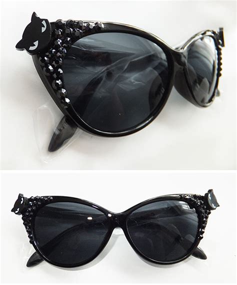 cats and rhinestones sun glasses by emerald angel