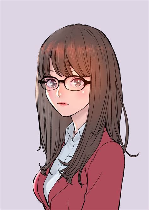 pin by w a rarcher on glasses r kuwaii art girls with glasses anime