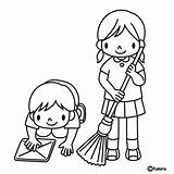 Coloring Pages Cleaning sketch template
