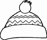 Hat Colouring Coloring Winter Snow sketch template