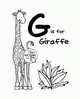 Coloring Letter Pages Alphabet Kids Giraffe Wuppsy Printables Words Animal Zoo sketch template