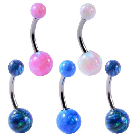1pcs Surgical Steel Opal Ball Sexy Belly Piercings Navel Belly Button
