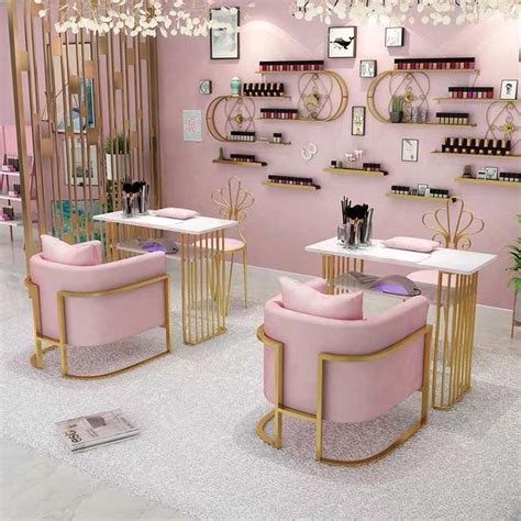pink nail equipment metal chair manicure  pedicure nail manicure