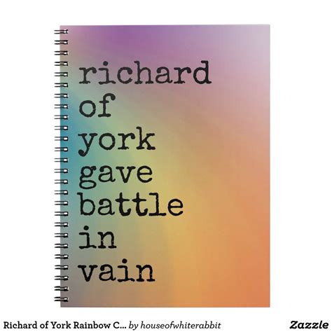 richard  york rainbow colours mnemonic notebook zazzle rainbow