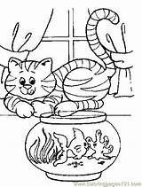 Coloring Pages Printable Cat Cute Kids sketch template