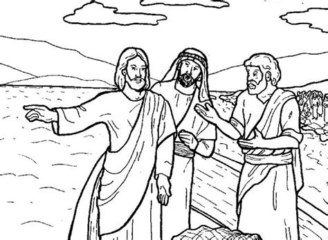 jesus tells disciple  fish  miracles  jesus coloring page