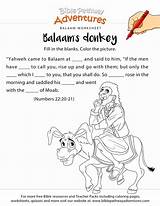 Donkey Balaam Craft Verse Num Ballam Hebrew sketch template