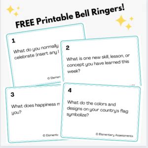 printable bell ringers  middle  high school