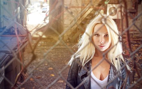women blonde leather jackets hd wallpapers desktop and