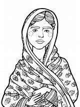 Malala Yousafzai sketch template