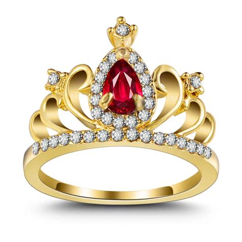 milangirl princess crown style rings  women luxury hollow