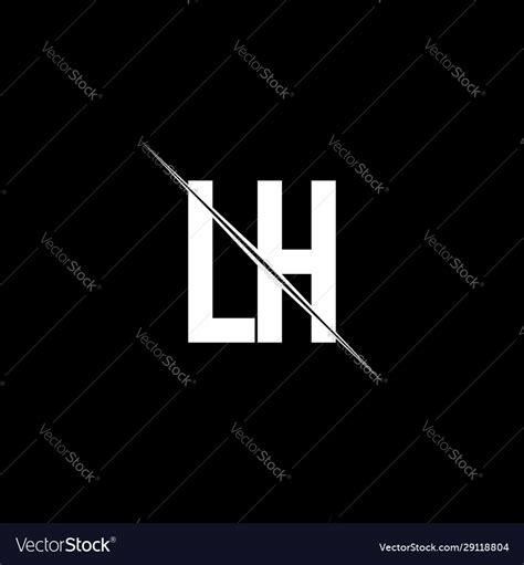 lh logo monogram  slash style design template vector image