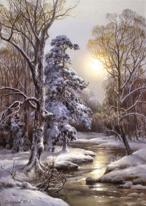 winter paintings images  pinterest beautiful images