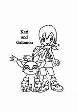 Digimon Ausmalbilder Kari Gatomon Coloriages Animaatjes Animes Picgifs sketch template
