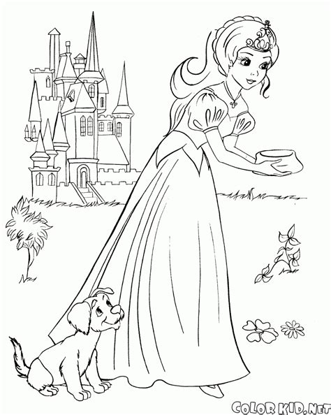 coloring page young princess
