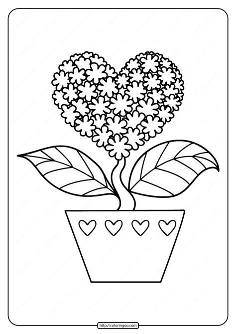 colouring pages hearts  flowers kidsworksheetfun