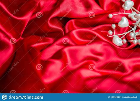 red background with white pearl heart stock image image of bridal