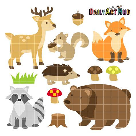 woodland animals clip art set daily art hub