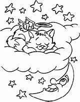 Coloring Moon Angel Pages Stars Printable Christmas Cat Sun Kids Cliparts Clipart Halo Sky Angels Star Drawing Drawings Movie Library sketch template
