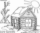 Coloring Log Pages House sketch template