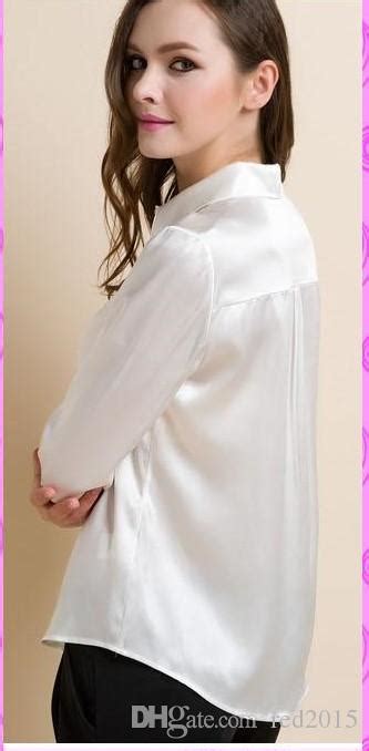 Best S Xxxl Women Fashion Silk Satin Blouse Button Ladies