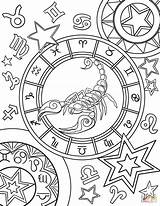 Zodiac Aquarius Scorpius Scorpio Astrology Símbolo Supercoloring Shadows Escorpio sketch template