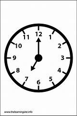 Clock Coloring Faces Oclock Outline Click Flashcards Thelearningsite Info Learning sketch template